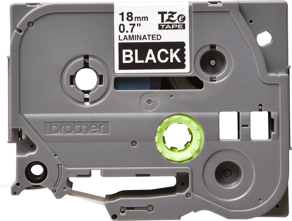 Brother TZe345: оригинальная кассета с лентой для печати наклеек белым на черном фоне, ширина 18 мм.